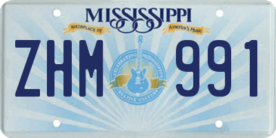 MS license plate ZHM991
