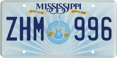 MS license plate ZHM996