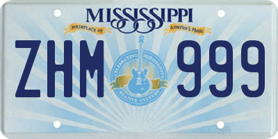MS license plate ZHM999