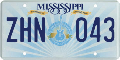 MS license plate ZHN043