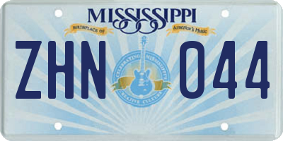 MS license plate ZHN044