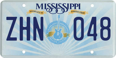MS license plate ZHN048