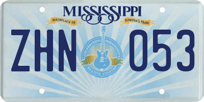 MS license plate ZHN053