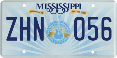 MS license plate ZHN056