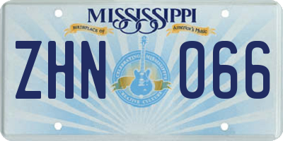 MS license plate ZHN066