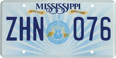 MS license plate ZHN076