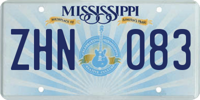 MS license plate ZHN083