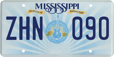 MS license plate ZHN090
