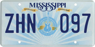 MS license plate ZHN097