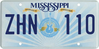 MS license plate ZHN110