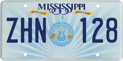 MS license plate ZHN128