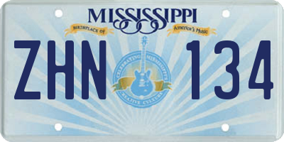 MS license plate ZHN134