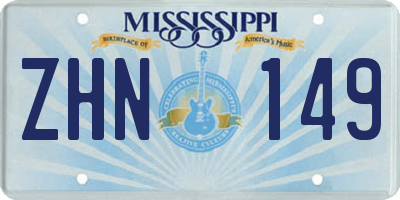 MS license plate ZHN149