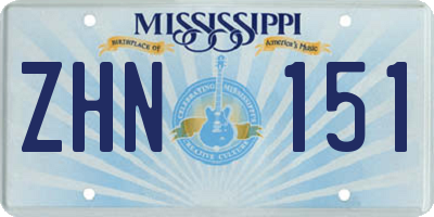 MS license plate ZHN151