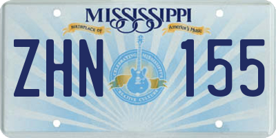 MS license plate ZHN155