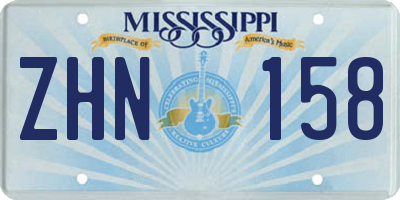 MS license plate ZHN158
