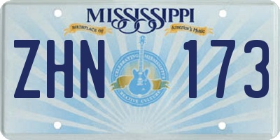 MS license plate ZHN173