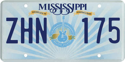 MS license plate ZHN175