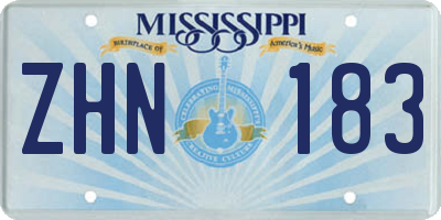 MS license plate ZHN183