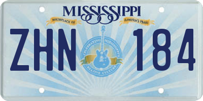 MS license plate ZHN184