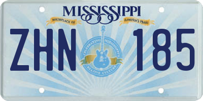 MS license plate ZHN185
