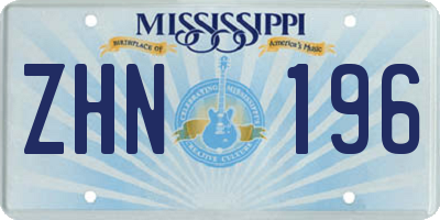 MS license plate ZHN196