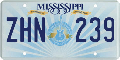 MS license plate ZHN239