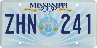 MS license plate ZHN241