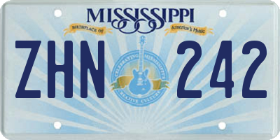 MS license plate ZHN242
