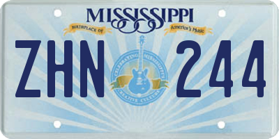 MS license plate ZHN244