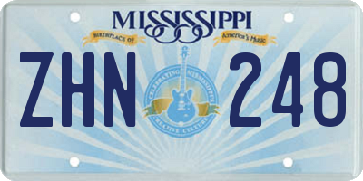MS license plate ZHN248