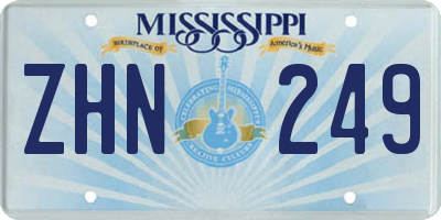 MS license plate ZHN249