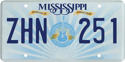 MS license plate ZHN251