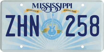 MS license plate ZHN258