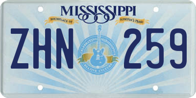 MS license plate ZHN259