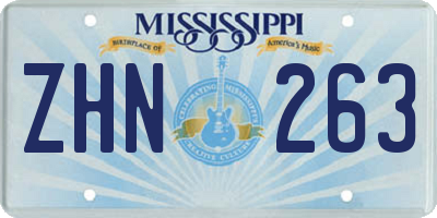 MS license plate ZHN263