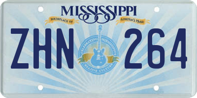 MS license plate ZHN264