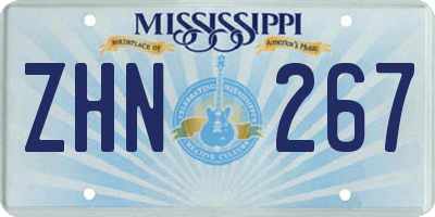 MS license plate ZHN267