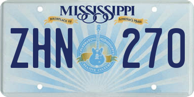 MS license plate ZHN270