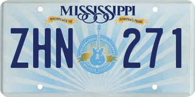 MS license plate ZHN271