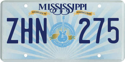 MS license plate ZHN275