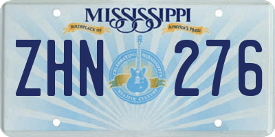 MS license plate ZHN276