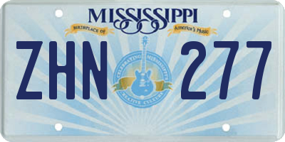 MS license plate ZHN277