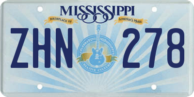 MS license plate ZHN278