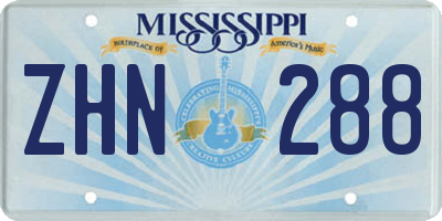MS license plate ZHN288