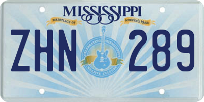 MS license plate ZHN289