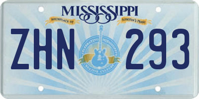 MS license plate ZHN293
