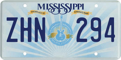 MS license plate ZHN294