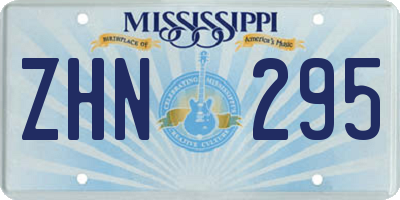 MS license plate ZHN295