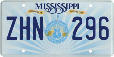MS license plate ZHN296